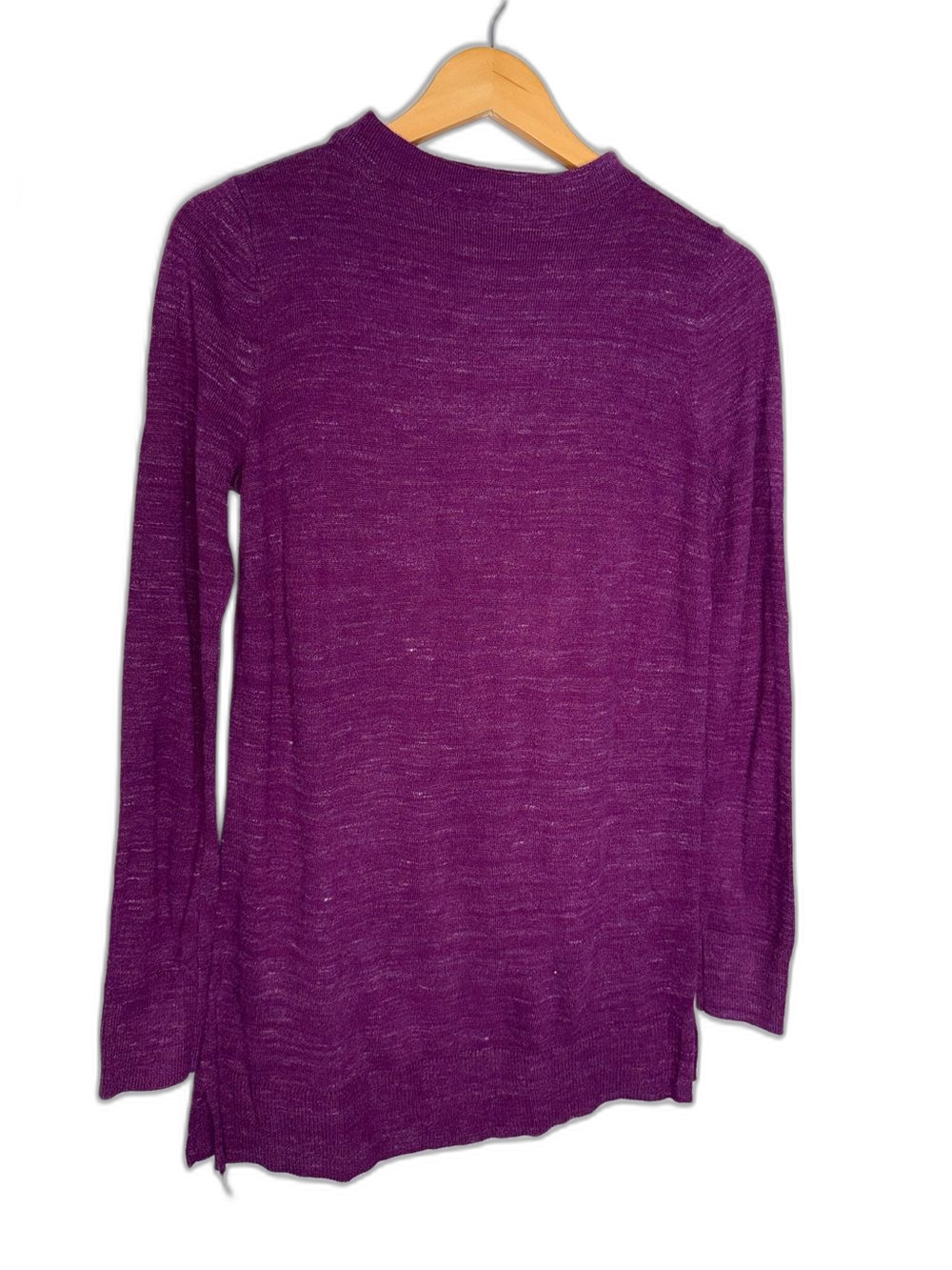 LOFT Sweater Women’s Small Deep Purple Long Sleeve Mock Neck Soft !